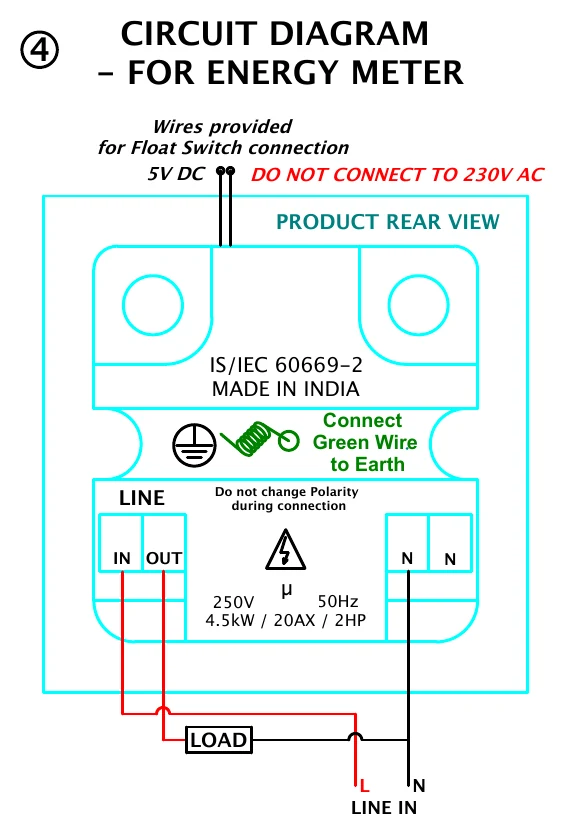 Circuit 4: Energy Meter pass-through wiring diagram