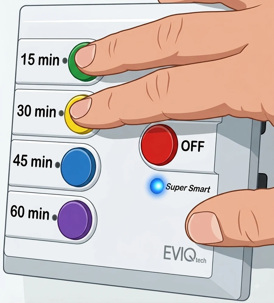 Pressing the Green and Yellow buttons together to activate BLE pairing