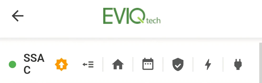 The same bar with the orange firmware update icon beside the device name