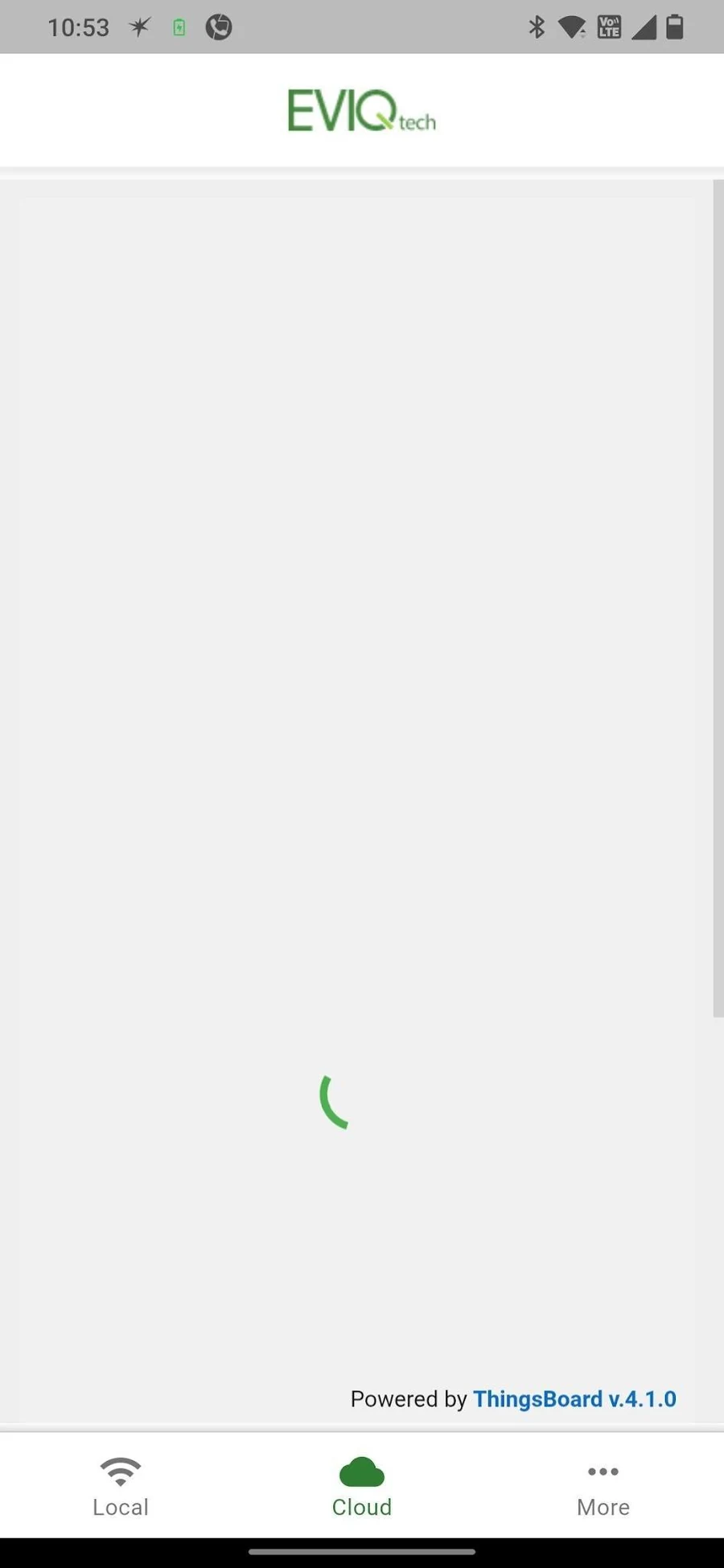 Cloud dashboard loading, powered by ThingsBoard v4.1.0