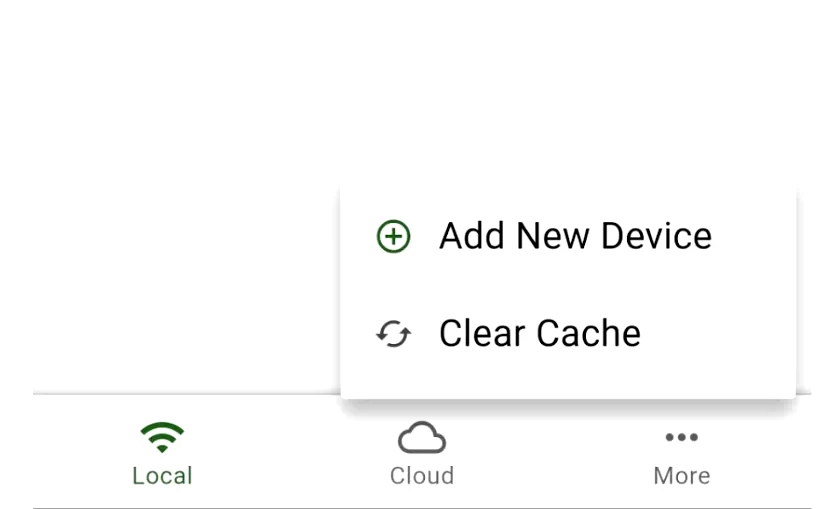 Add New Device menu