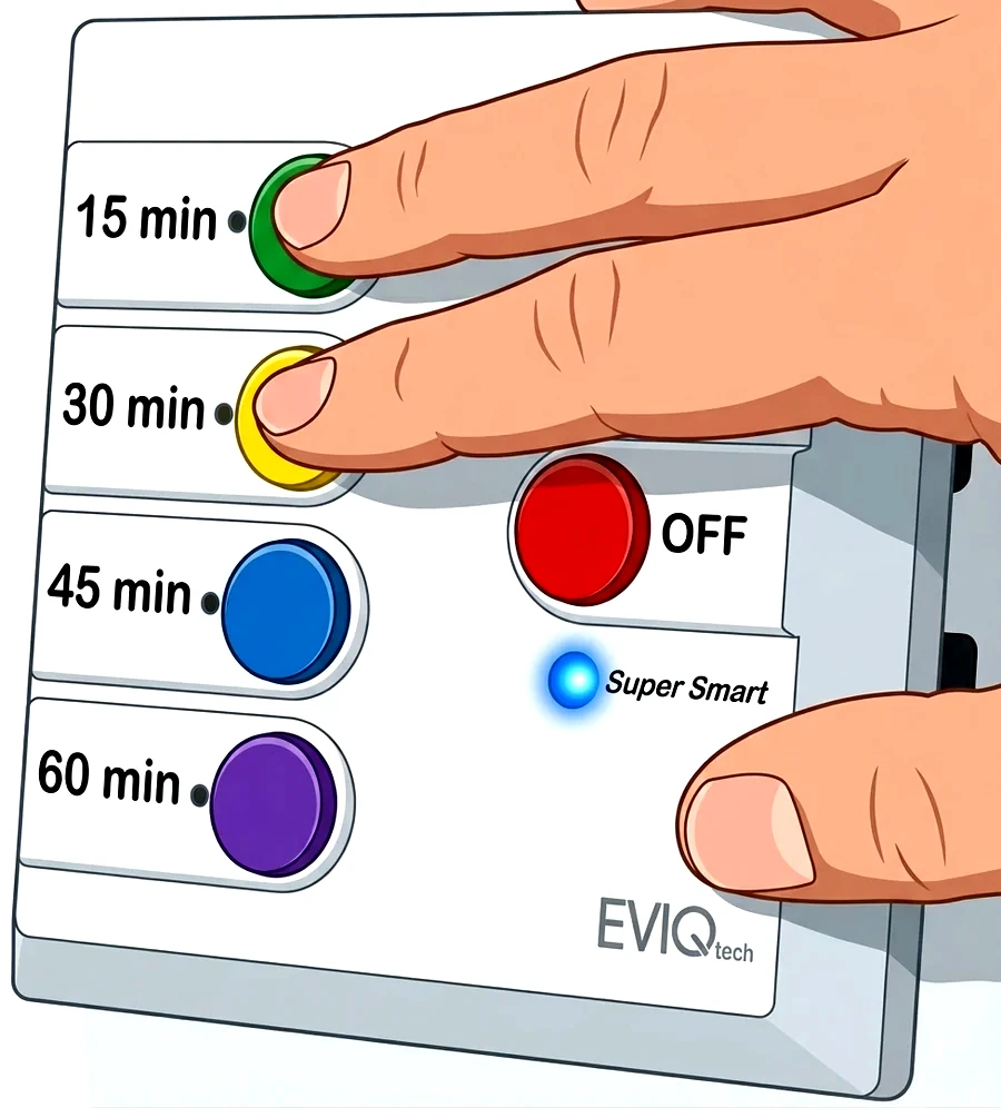 Holding the Green and Yellow buttons